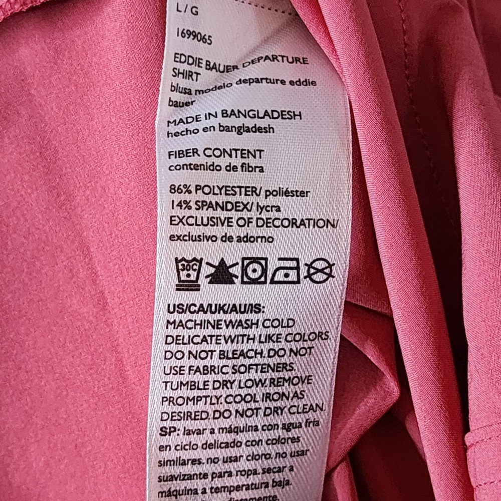 Eddie Bauer Top Womens L Large Coral Pink Classic Fit Departure Shirt Outdoor - Picture 6 of 7
